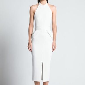 ZHIVAGO Rise Textured Halter Dress White 4 NWT